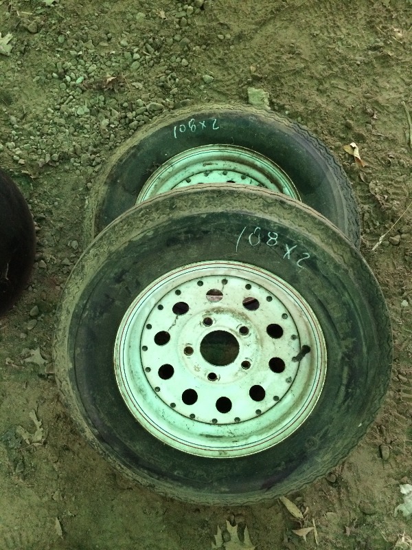Trailer Tires on rims 5 hole B7813 ST lot of 2 Greeder Liquidation