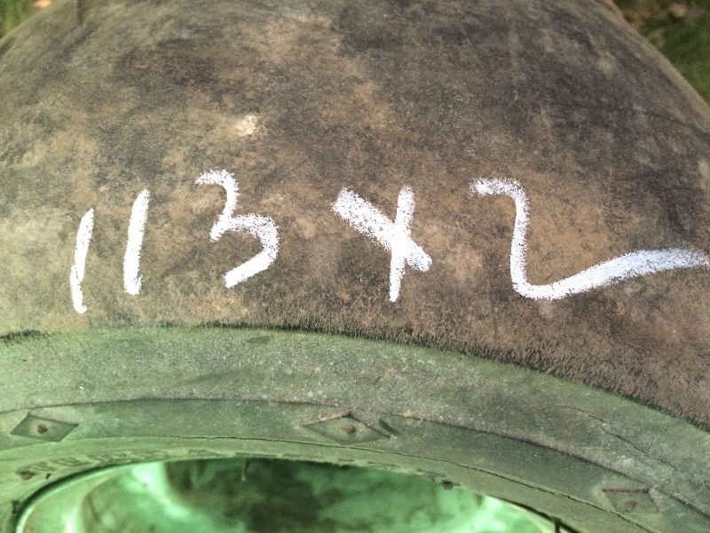 lot 113 image: Toro  18 x 9.50 - 8 Zero Turn Riding Lawnmower Tires - lot of 2  includes 1 with rim