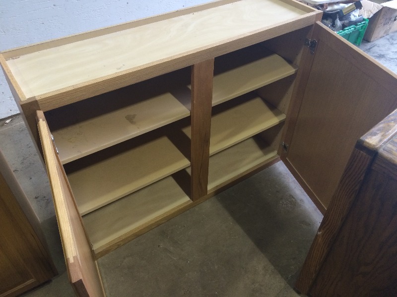 lot 170 image: Wood Cabinet  measures 42 long x 12 deep x 30 high