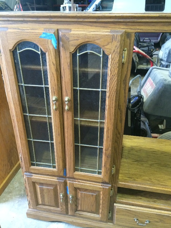 lot 174 image: Entertainment Center    Overall measurements 63w x 23 d x 56 h  Opening size 35 w x 33 h