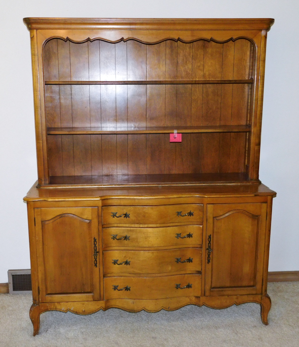 Large 2 piece Mid Century Modern China Hutch