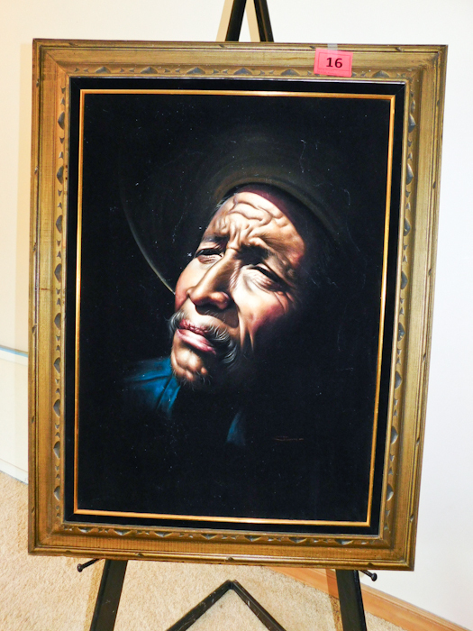 33 x 43 Original Painted Velvet