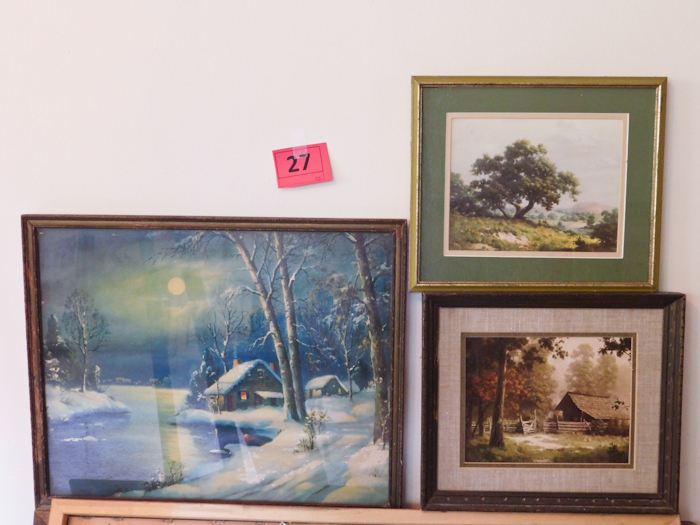 3 Vintage Framed Prints