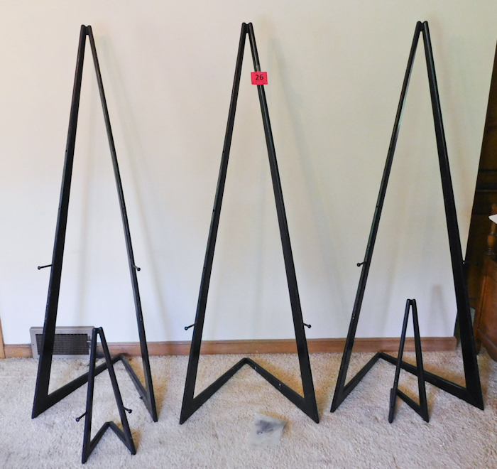 5 Easels Black soild 3 are 68 Tall and 2 are 22Tall