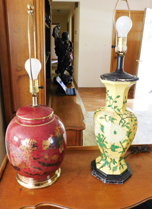 Two Vintage Decorative lamps with Shades