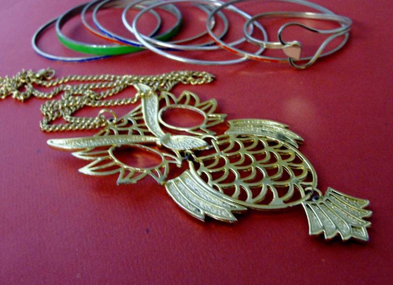 Goldstone Owl Jewelry