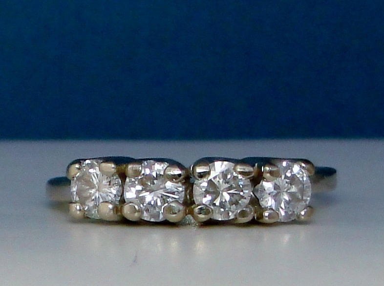 14K Diamond Anniversary Ring GENUINE ANTIQUE