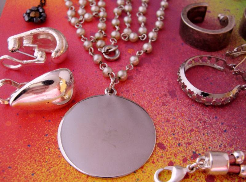 Pink Pearl Rhinestone Silvertone Costume Jewelry