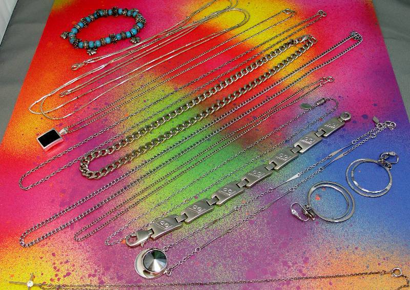 Silvertone Costume Jewelry Chains