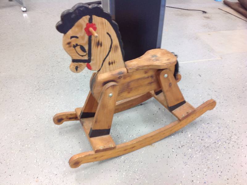 lot 8 image: Wood rocking horse