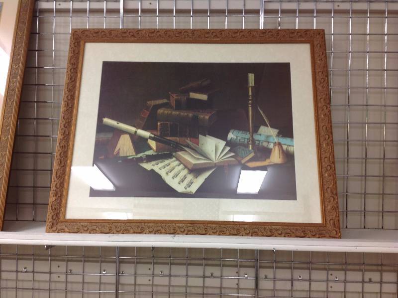 lot 16 image: Decorative print wall hanging - writings and music