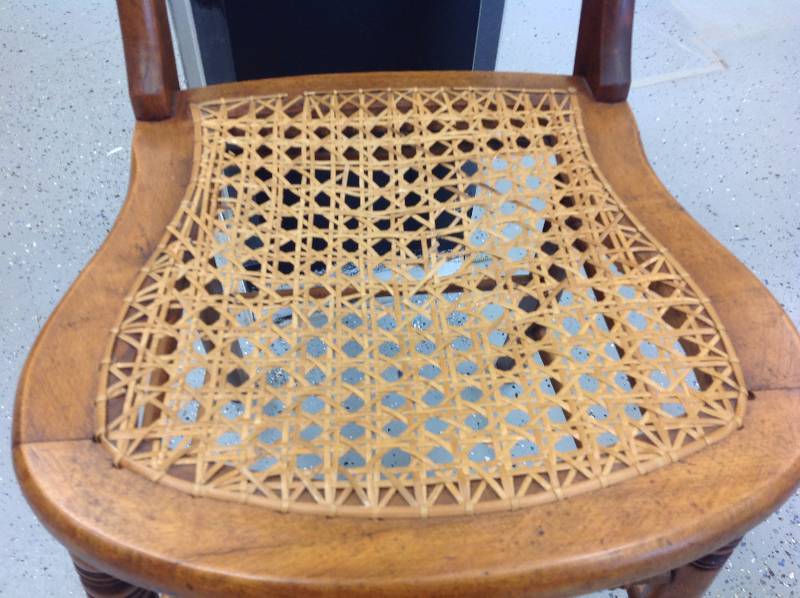 lot 20 image: Kitchen chair - wicker seat