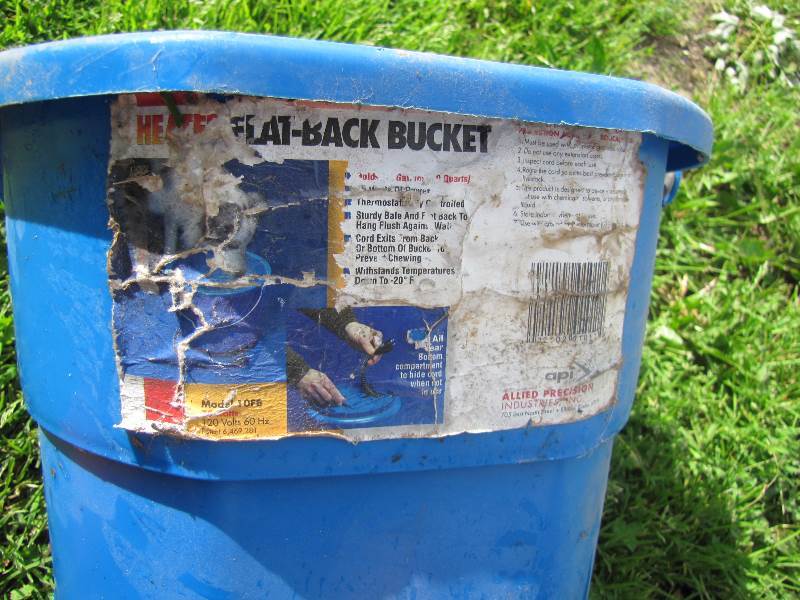 lot 105 image: Heated Water Pail and 2 Regular pails (horse pails)