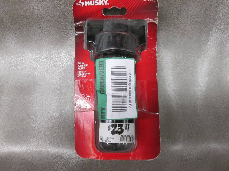 lot 85 image: Husky 38 in. NPT Air Line Filter S...