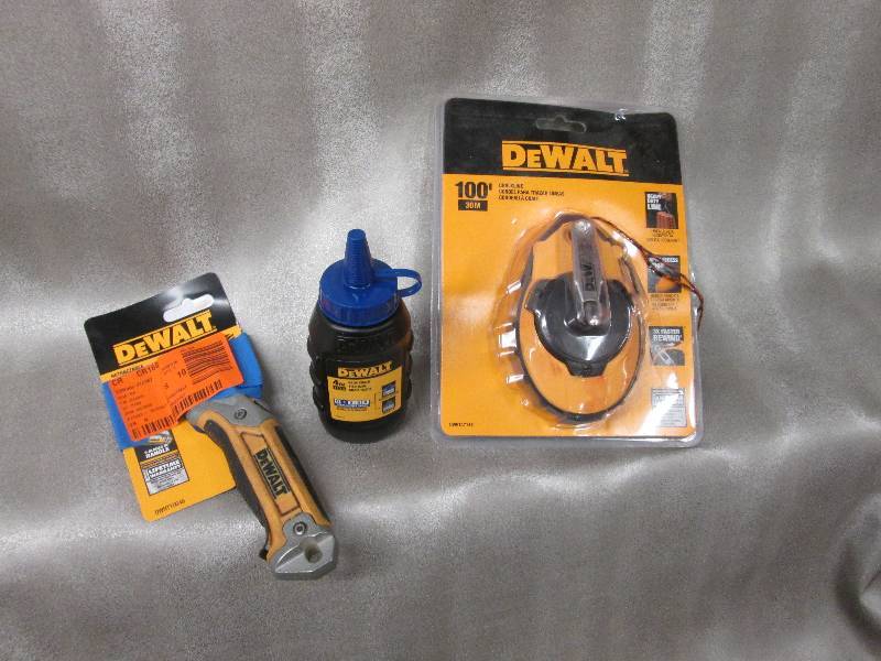 lot 96 image: DeWalt Retractable Knife, Chalkline...