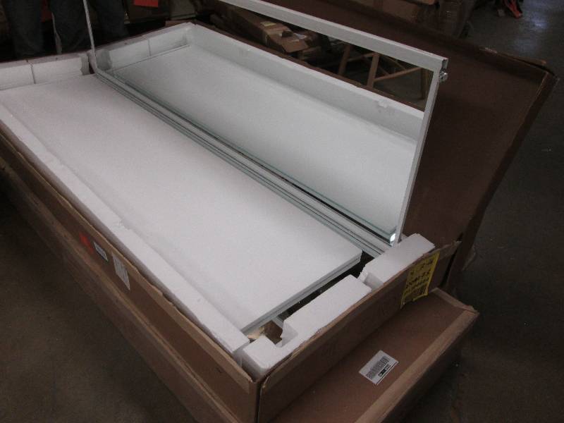 lot 156 image: 48 in x 80 in White Framed Mirror I...