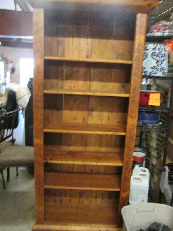 lot 338 image: Rustic bookcase 73 in H x 31 in W x...