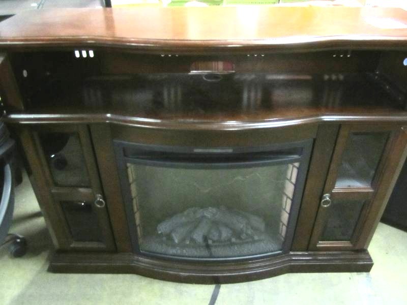 lot 344 image: Electric fireplace console in cherr...