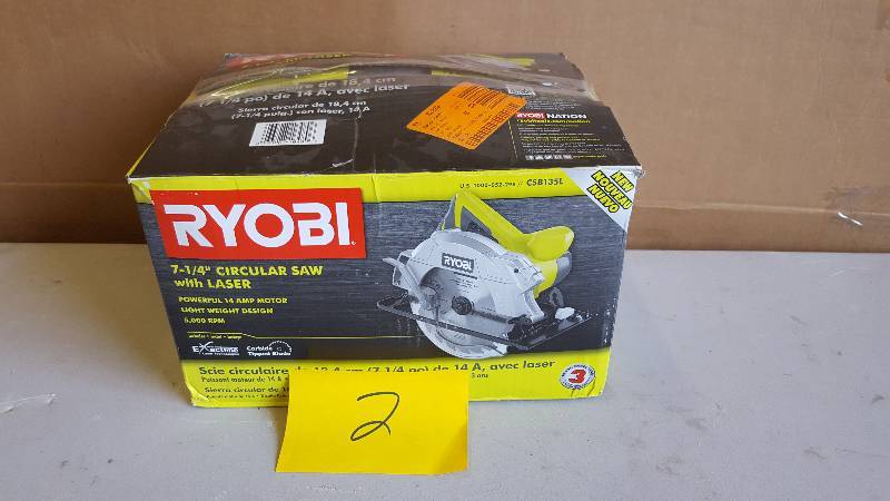 Ryobi CSB135L 7 14 in Circular Saw with Laser In Like new Condition Tested works well