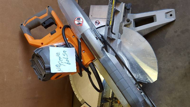 Ridgid 15-Amp 12 in. Dual Bevel Miter Saw with Laser Used tested works, missing dust bag