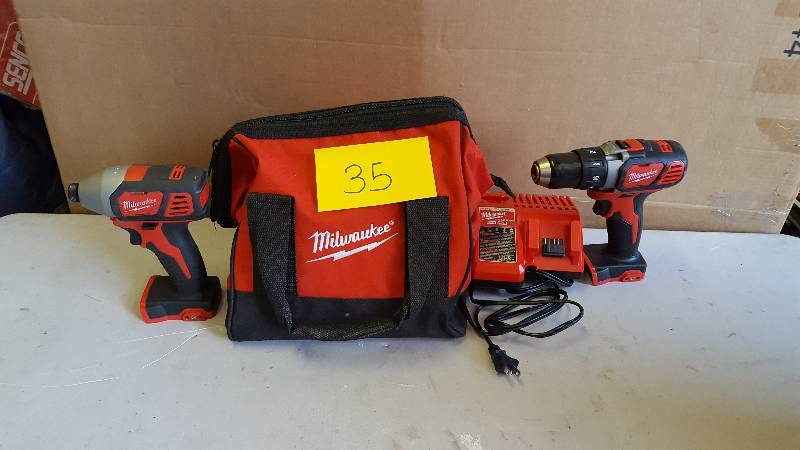 Milwaukee M18 Drill and Impact Driver Set- No Batteries included, Charger and Drivers only. New