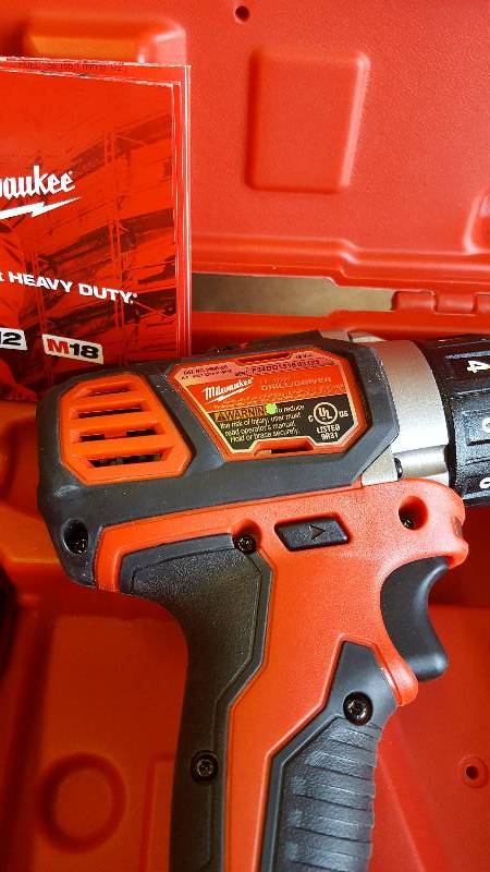 Milwaukee M18 Lithium-Ion Cordless 12 in. Drill Driver (Tool-Only) Battery charger and case included - no battery