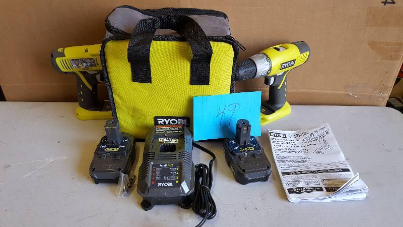 Ryobi 18V 12 in 2 speed Drill-Driver P271 includes 2 batteries and charger in like new condition