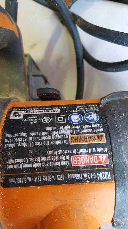 Ridgid Fuego 12 Amp 6-12 in. Magnesium Compact Framing Circular Saw R3204 used tested works