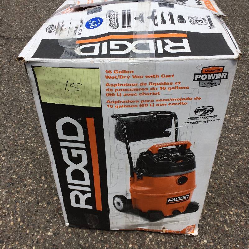 Ridgid 16 Gal. WetDry Vacuum Model # WD1851 used in working conditions