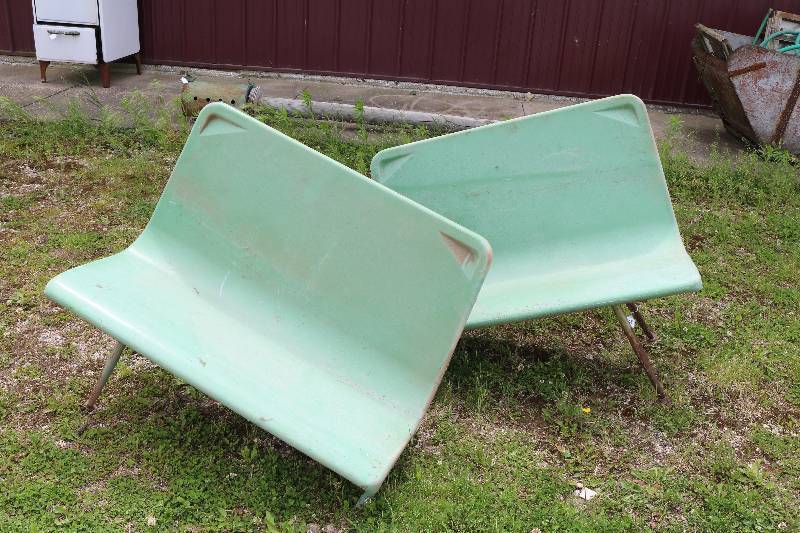2 Fiberglass buss seats benches