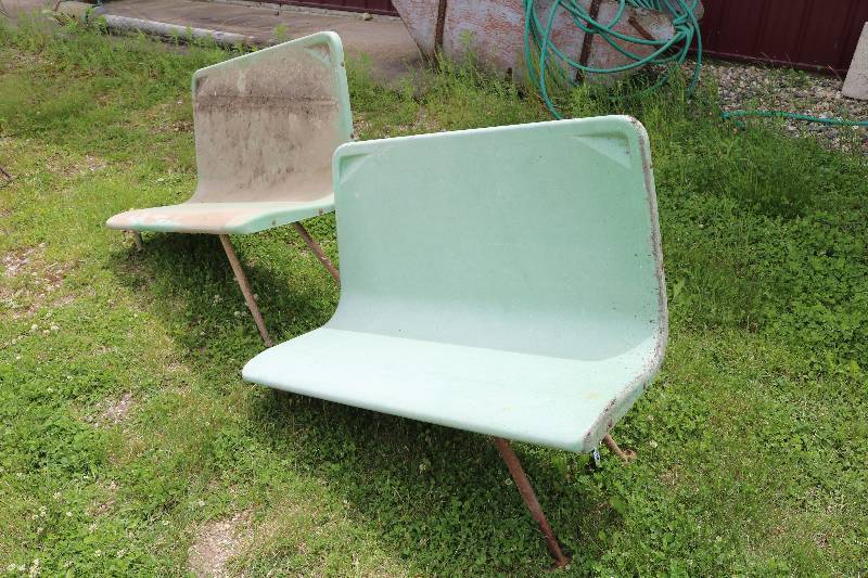 2 Fiberglass buss seats benches