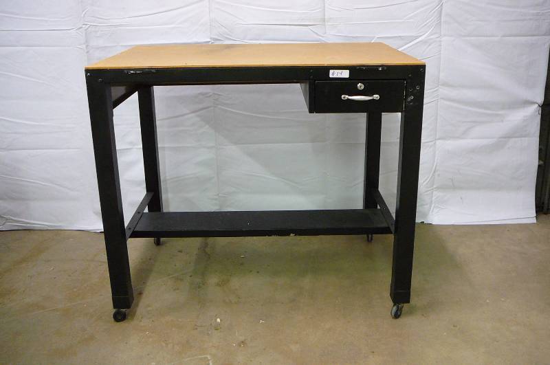 Stand on Casters with Drawer Wood Top