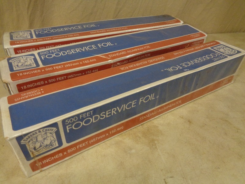 lot 125 image: 3 New Commercial Rolls of Aluminum Foil