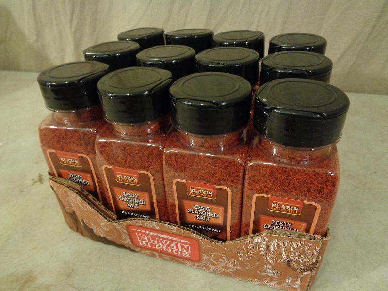 lot 128 image: Case of 12 Blazin Blends Zesty Seasoned Salt