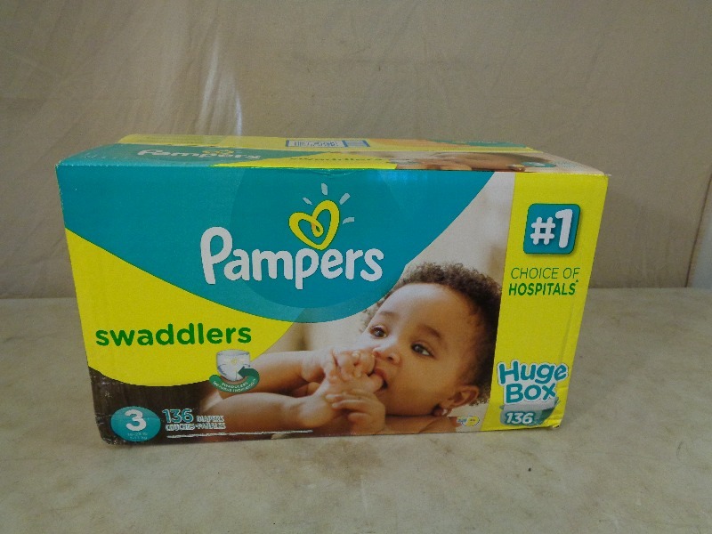 lot 198 image: New Sealed Box Of Pampers Swaddler Diapers