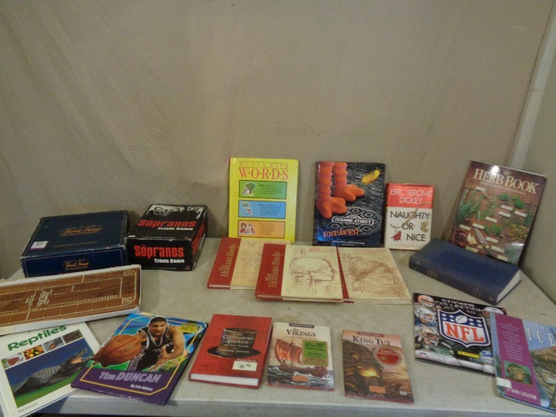 lot 231 image: Cribbage Board, Games, and Books