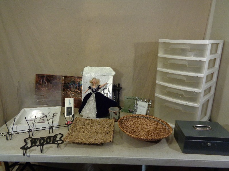 lot 244 image: Storage Drawers, Barbie, and More
