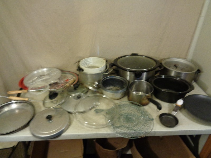 lot 249 image: Crockpots, Pans, and More