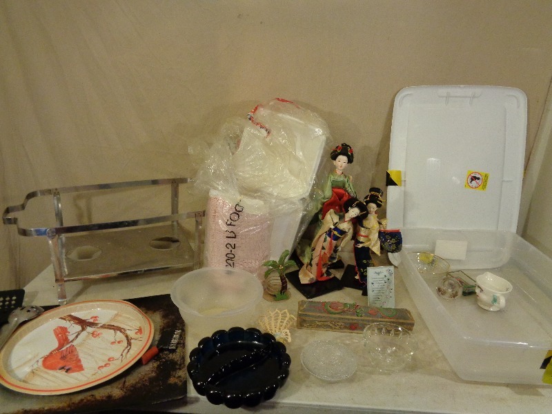 lot 252 image: Blue Glassware, Asian Dolls, and More