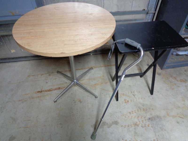 lot 253 image: Round Table, Cane, and More