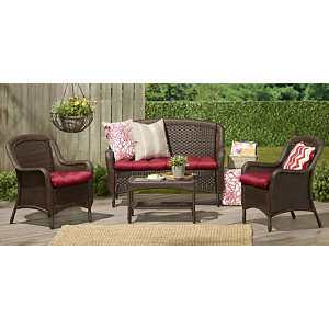 Alcove 4-pc. Wicker Conversation Set - Brown