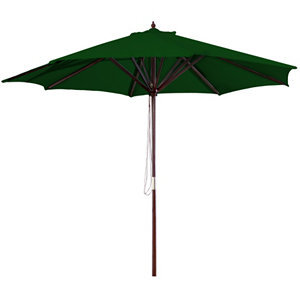 9 Wooden Market Umbrella - Green