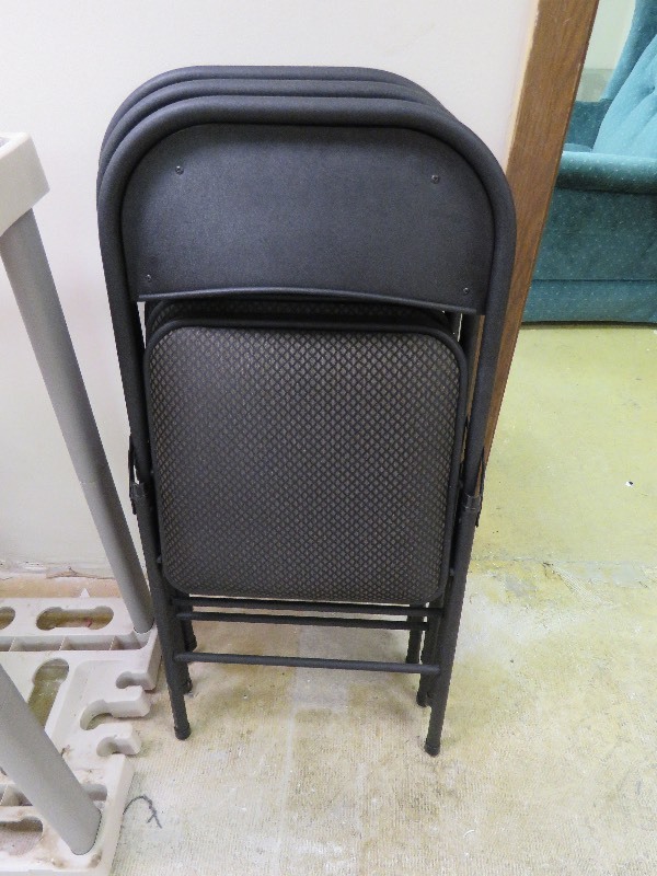 Black folding chairs
