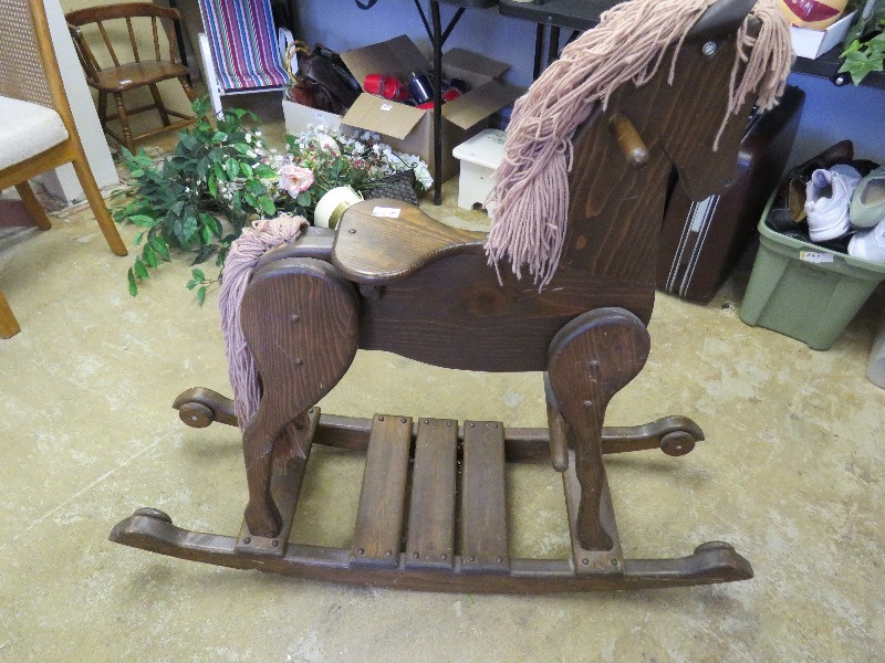 Wood rocking horse