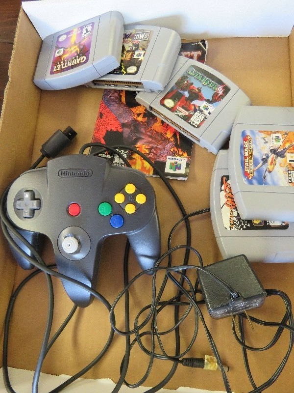 Nintendo 64 games and controller