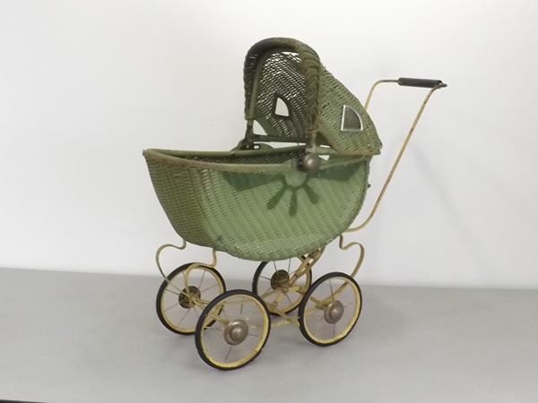antique wicker baby doll carriage