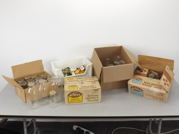 lot 10 image: Large Lot of Vintage Canning Jars & Supplies