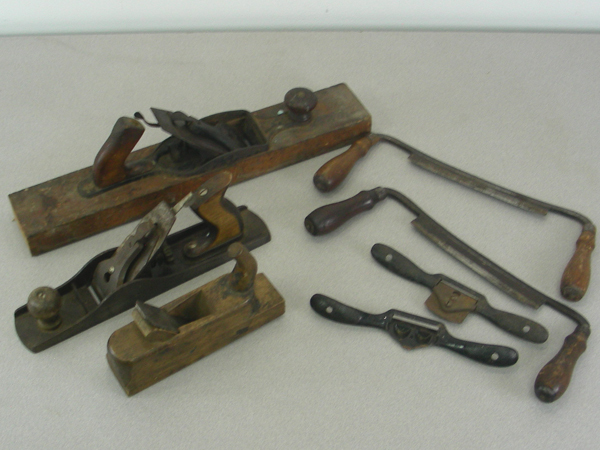 lot 45 image: Lot of Antique Planes, Draw Knives etc.
