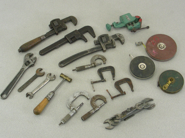 lot 48 image: Lot of Vintage Wrenches, Clamps, Vise etc