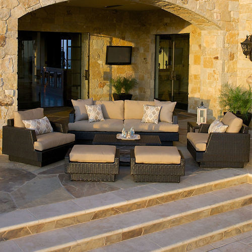 NEW MOONLIGHT 7 PCS OUTDOOR FURNITURE SET BEIGE SPT7PCSFS